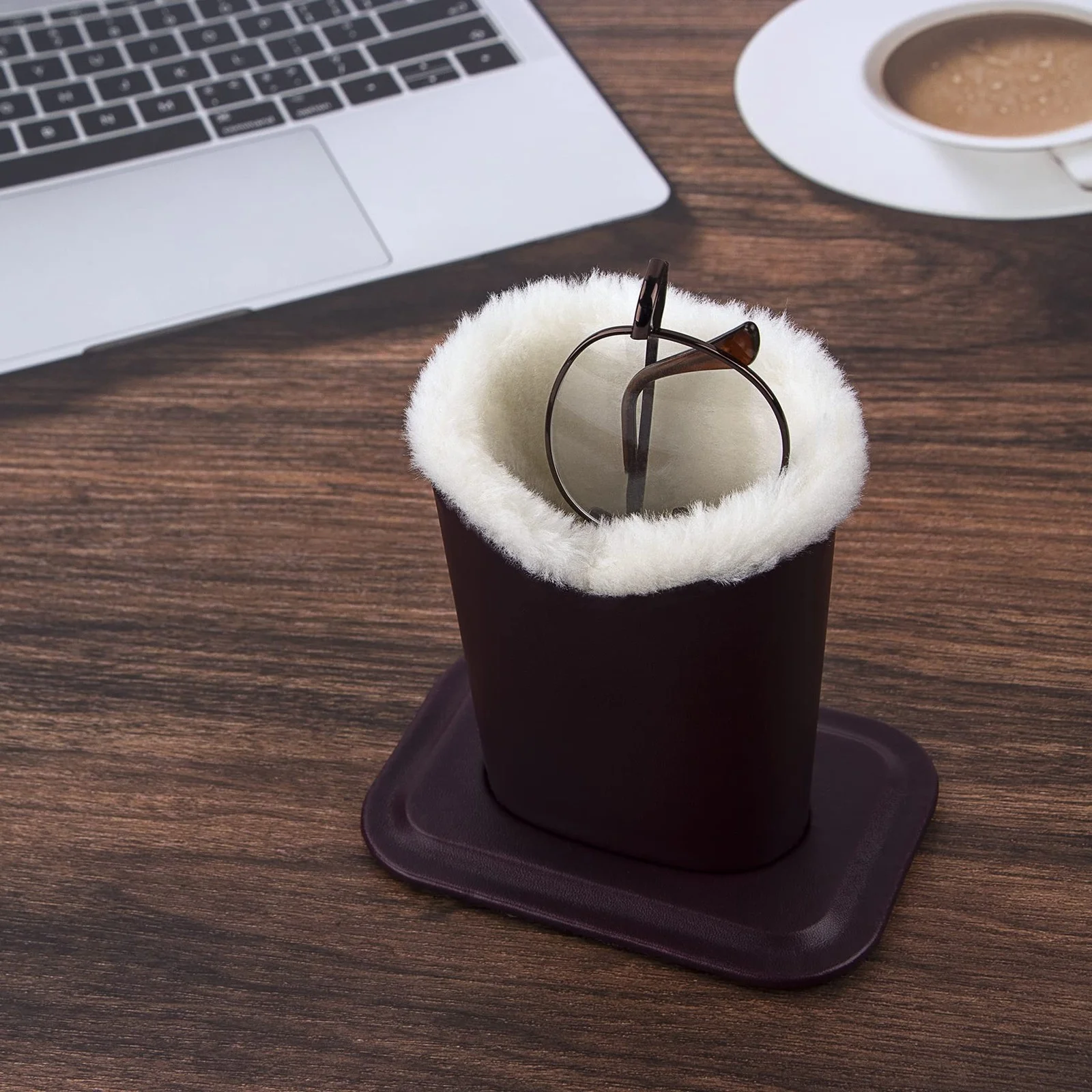 Plush Fluffy Lined Anti-scratch Eyeglasses Holder Protective Glasses Stand Case 3